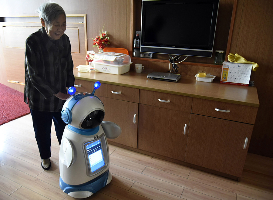 Robots help elderly in nursing home