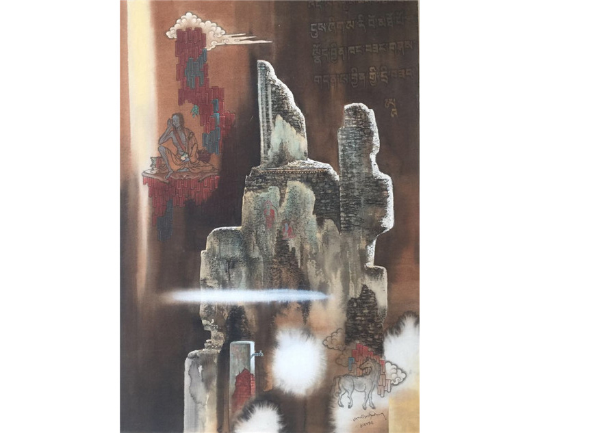 Contemporary Tibetan-styled oil painting exhibition held in Lhasa