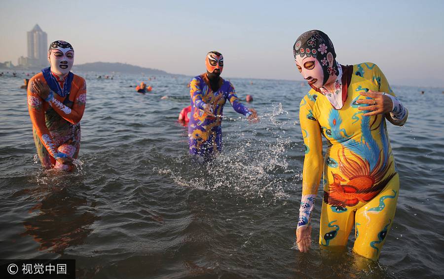 Anything goes as a hat in China's hot summers