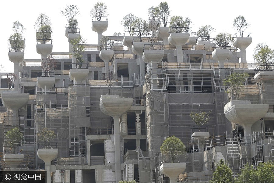 Touch of green added to Shanghai building