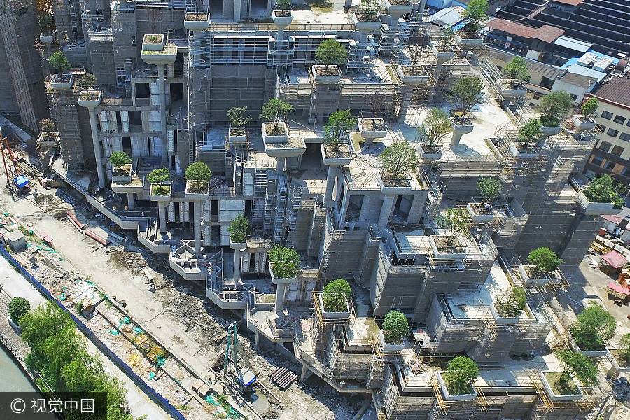 Touch of green added to Shanghai building