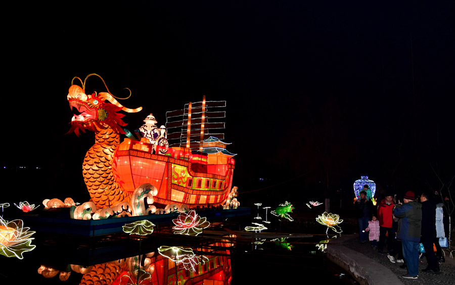 Lanterns lit up to celebrate Spring Festival