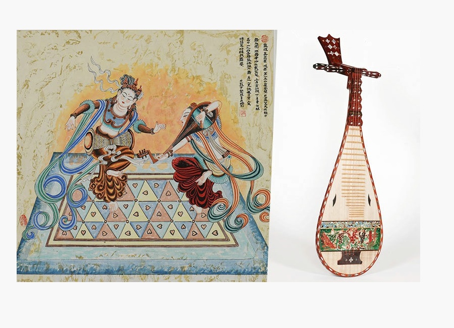 Music from heaven: Instruments in Dunhuang frescos go on show in Beijing