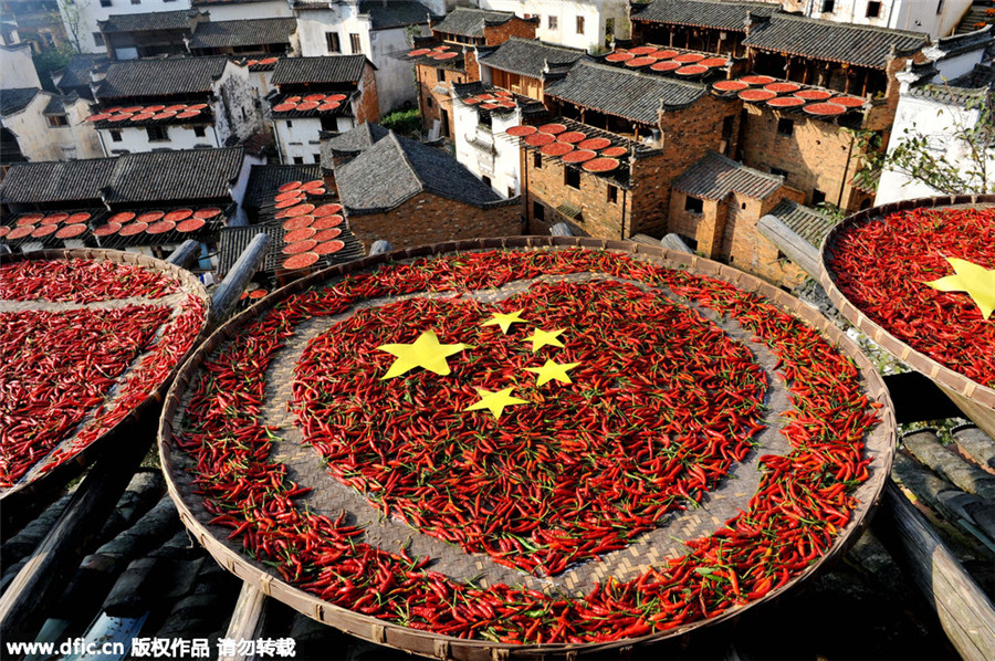 Creative giant flags celebrate National Day