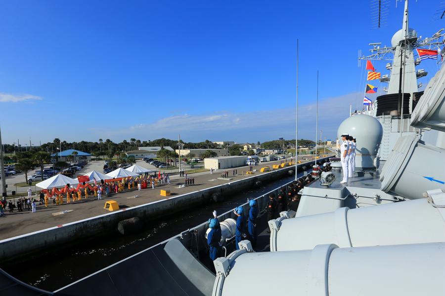 Chinese naval ships visit US East Coast for first time