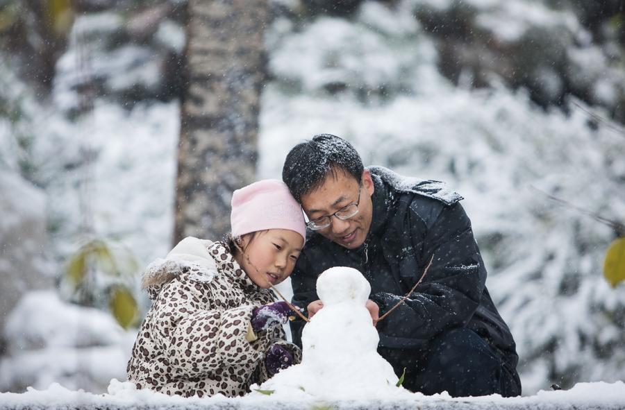 Snowfall brings beauty in Beijing winter