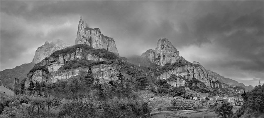 Amazing landscapes of China in white and black