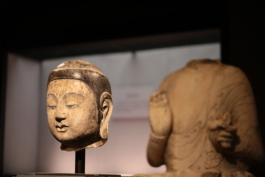 Stolen Buddha statue head arrives in Hebei museum