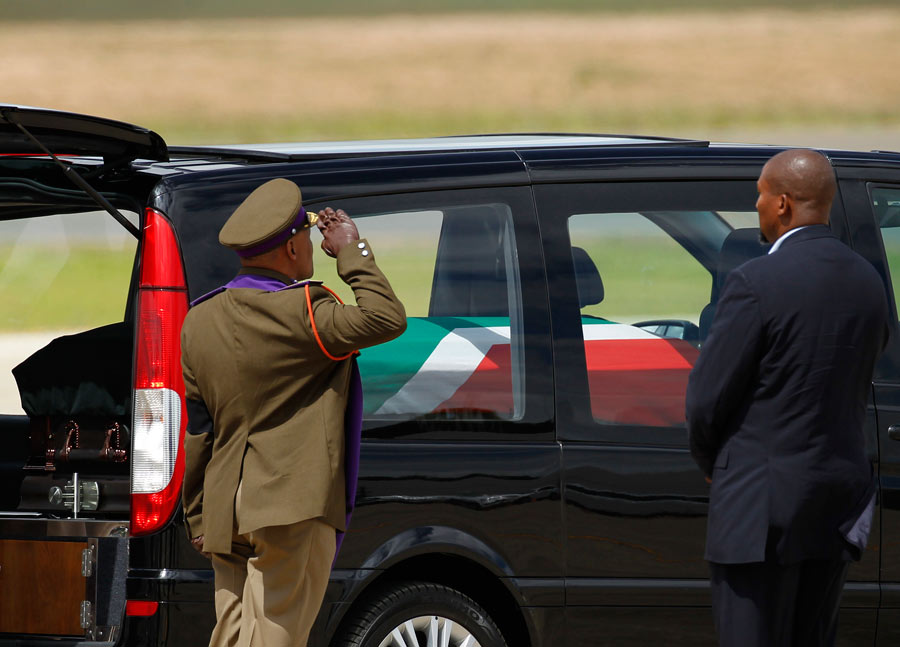 Mandela's coffin back home village