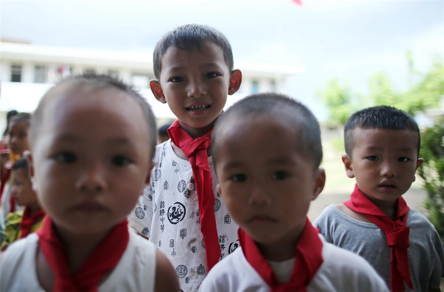 Children start new term on lonely islet