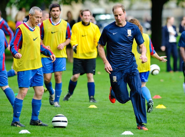 Prince William loves playing soccer