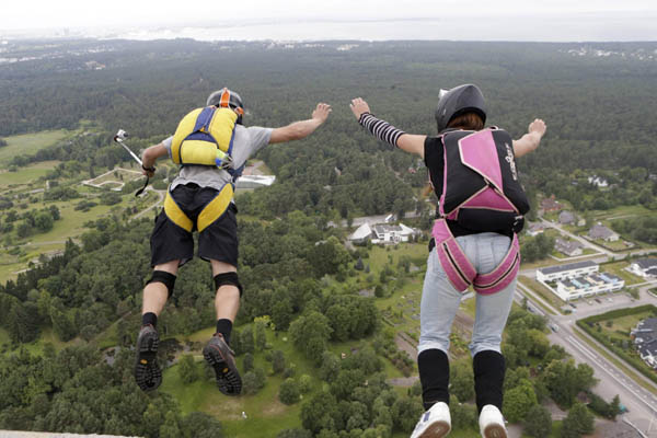 BASE jumpers celebrate their annual event