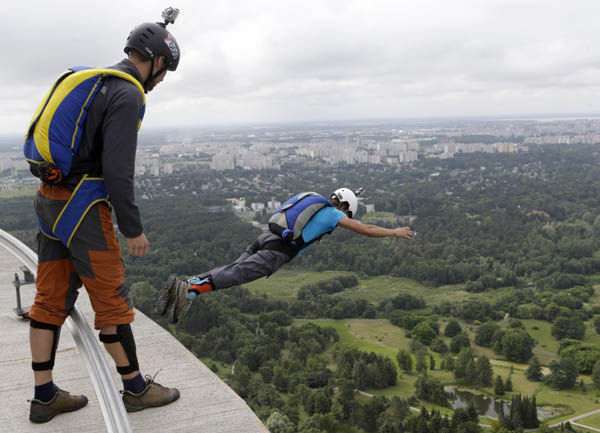 BASE jumpers celebrate their annual event