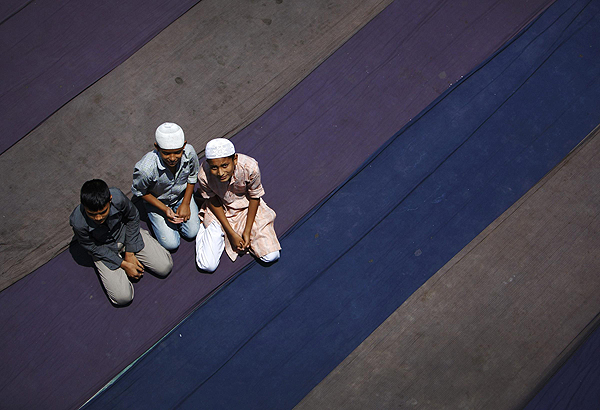 Muslim offer Friday prayers during Ramadan