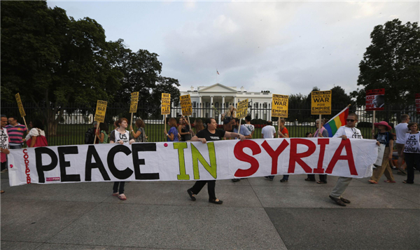 Activists in US protest military action on Syria