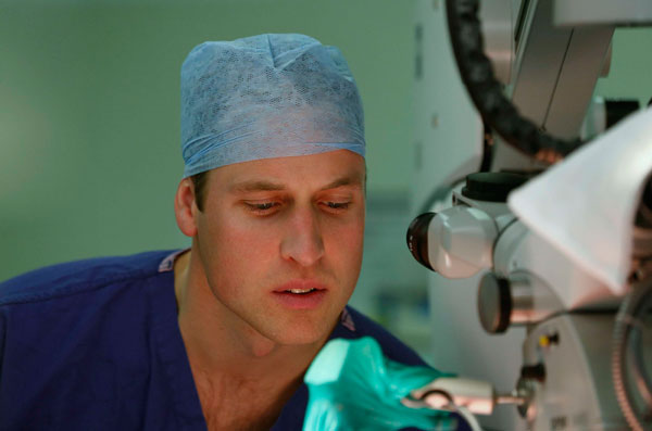 Prince William visits to the Royal Marsden hospital