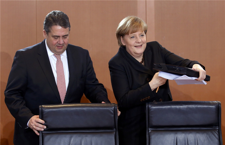 Merkel sworn in as chancellor for a third term