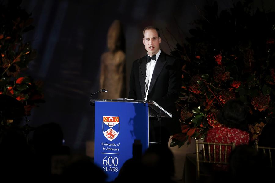 Prince William, Kate attend NY dinner for St. Andrews