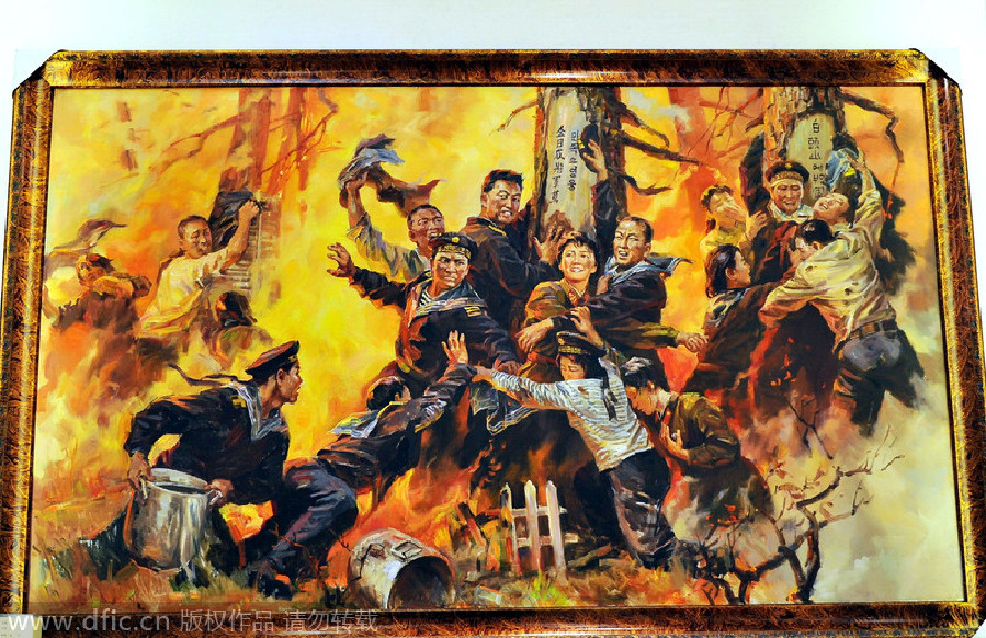 Paintings by DPRK's Mansudae Art Studio debut in Shenyang