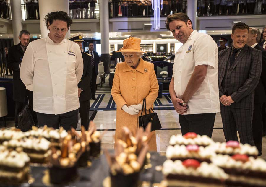 Queen Elizabeth II names new cruise ship 'Britannia'