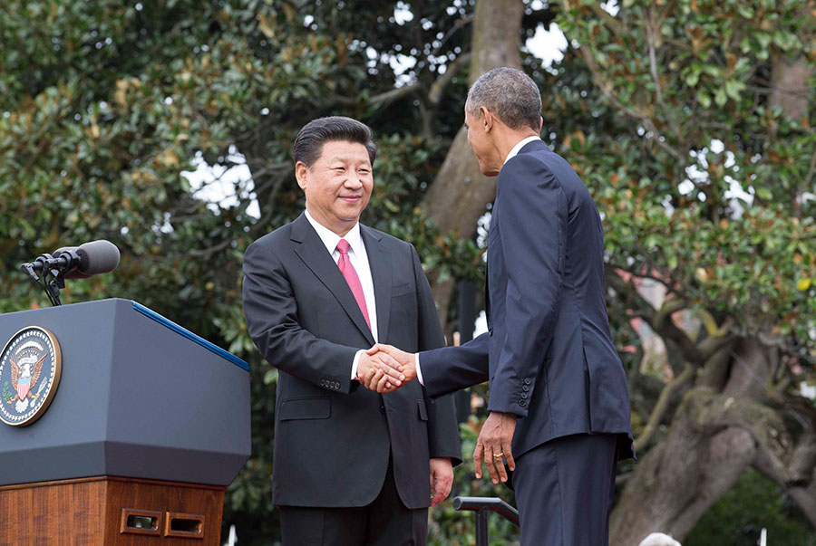 Obama welcomes Xi with <EM>nihao</EM> at elaborate White House ceremony