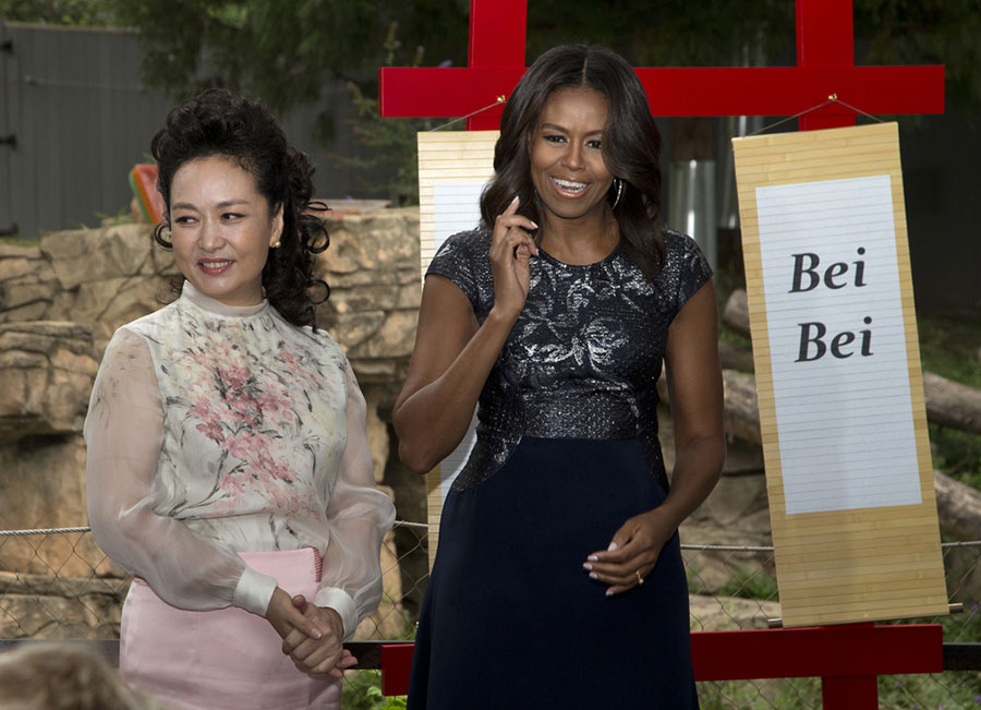 First ladies name giant panda cub 'Bei Bei' in Washington DC