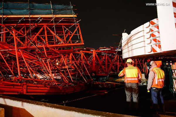 2 killed as bridge under construction collapsed in S. Africa