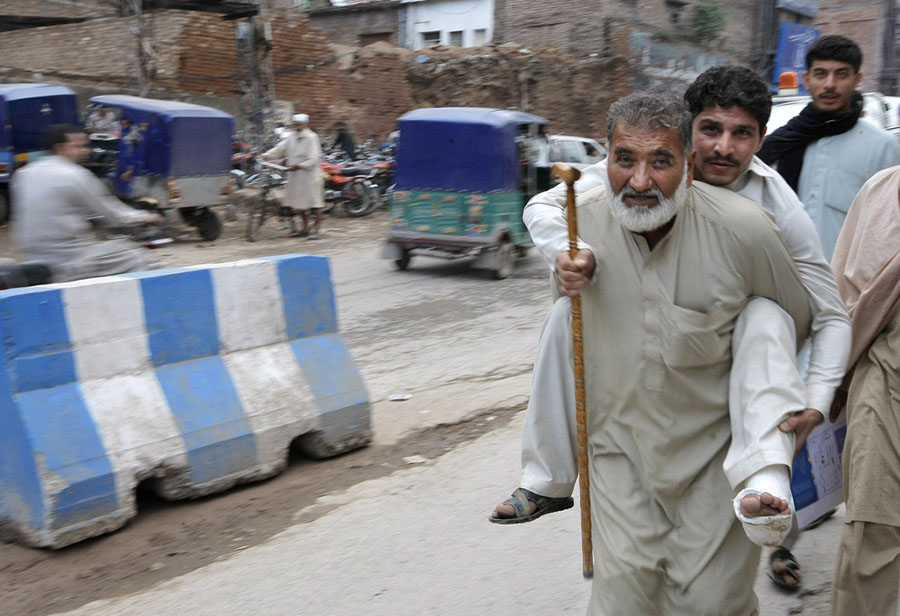 Survivors receive treatment after strong earthquake in Pakistan