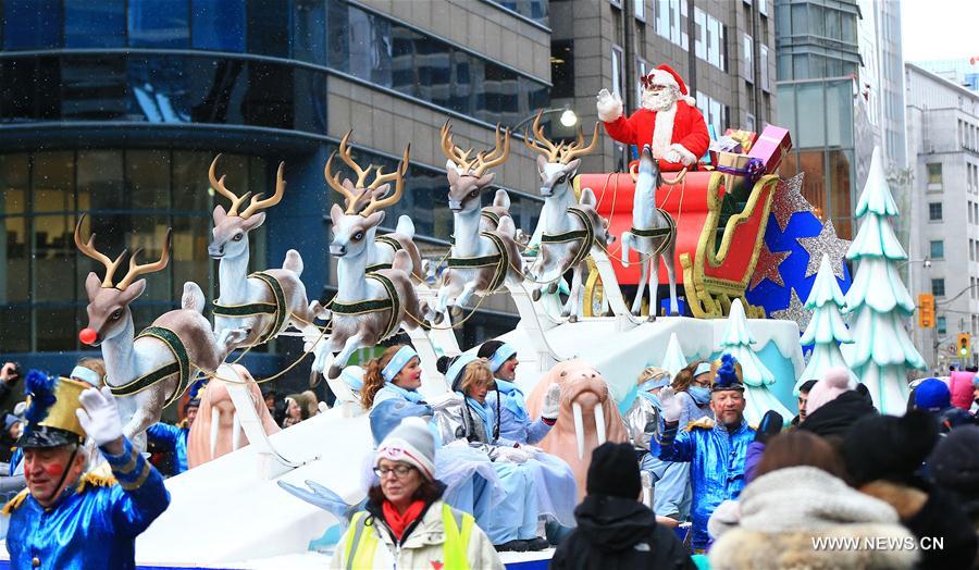 Annual Toronto Santa Claus parade held in Canada