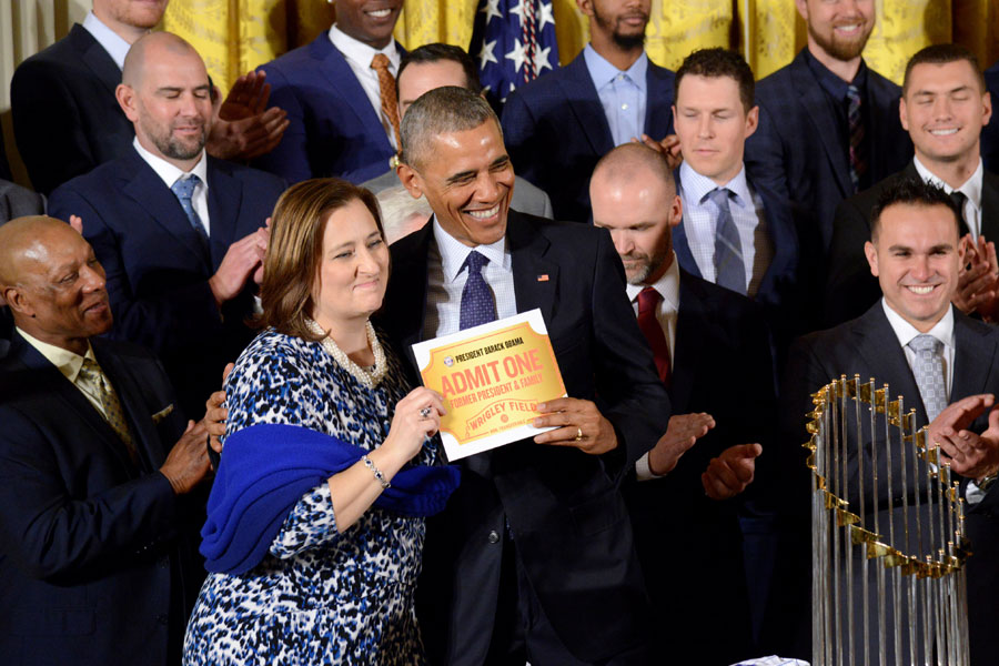 Obama celebrates World Series champion Chicago Cubs