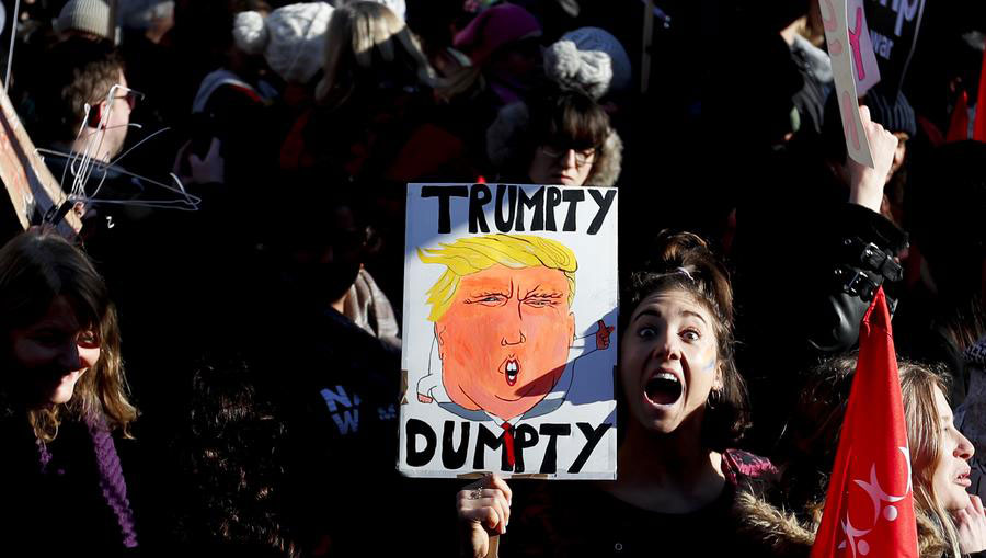 Over 1 million join anti-Trump women's marches worldwide