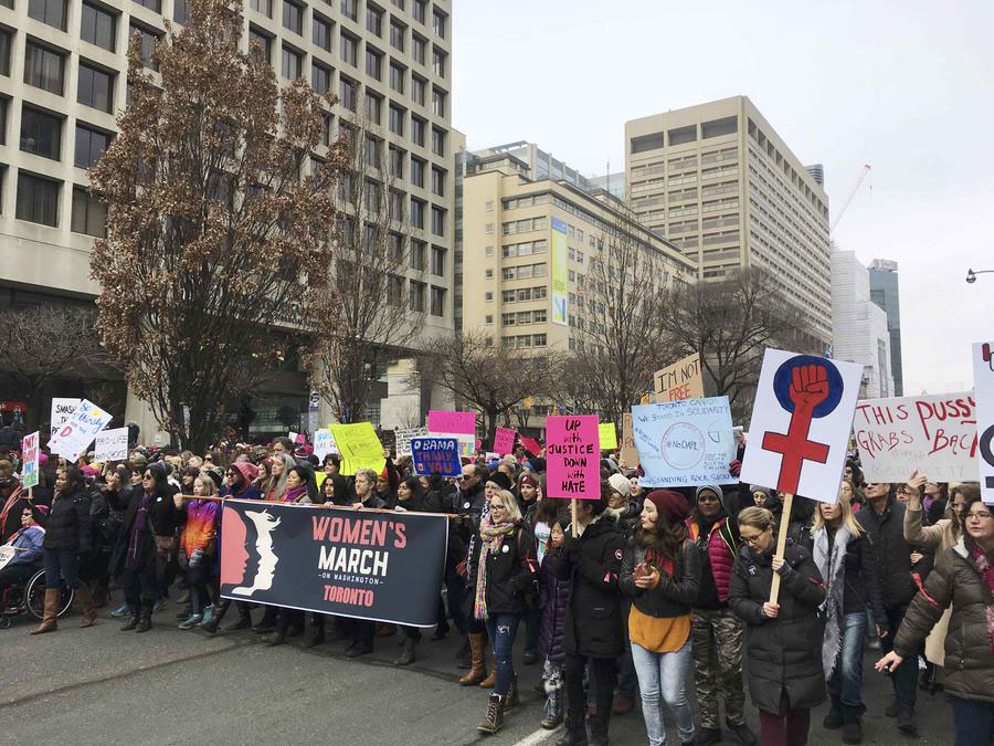 Over 1 million join anti-Trump women's marches worldwide