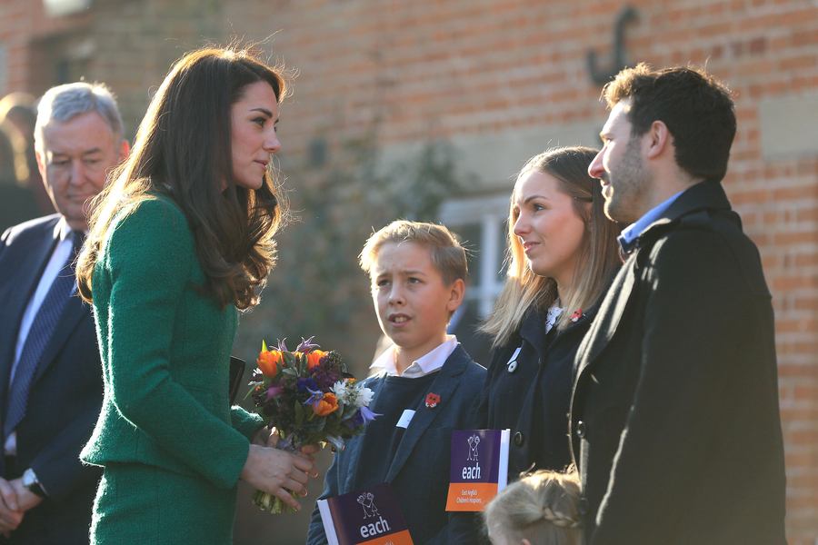 Duchess of Cambridge meets families at children's hospice