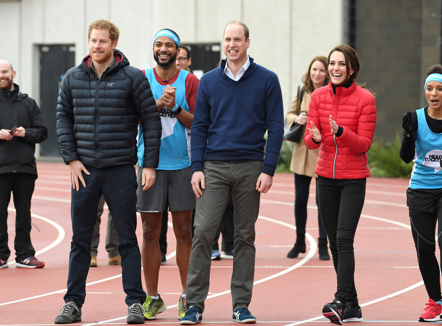 William, Kate and Harry compete in relay race for charity