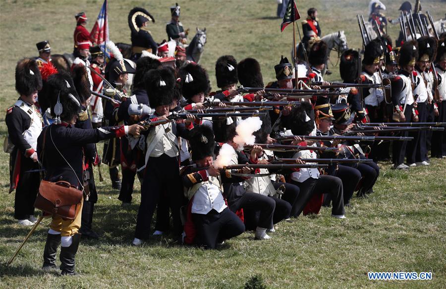 Re-enactment of Battle of Waterloo held in Belgium